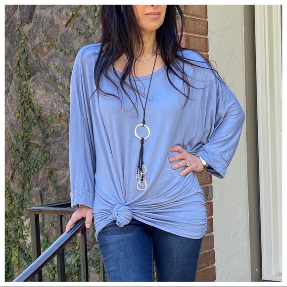 ShopEvelynne Tops - OVERSIZED 3/4 DOLMAN SLEEVES shirring TUNIC TOP
